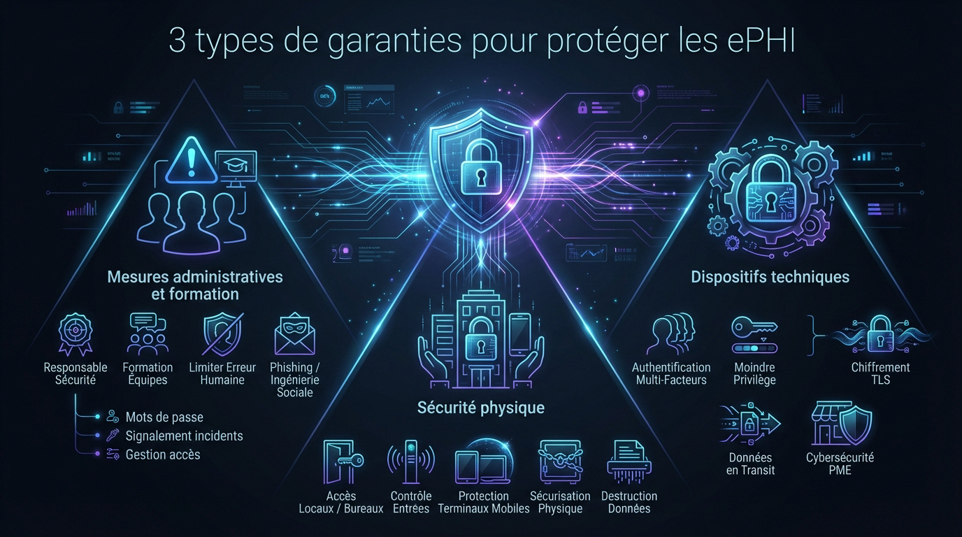 Les trois piliers de la sécurité HIPAA pour la protection des données de santé électroniques