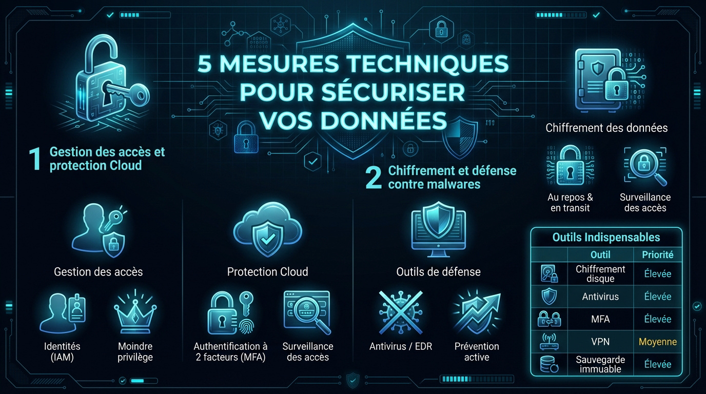 Illustration de la cybersécurité et protection des données personnelles