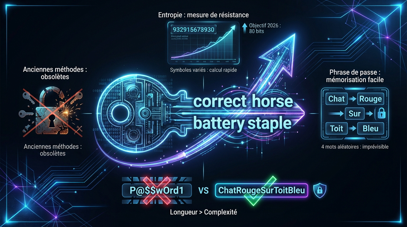Sécurité renforcée par l'usage de phrases de passe longues