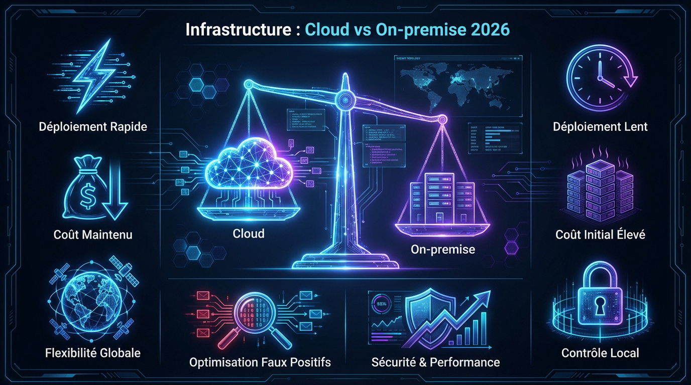 Comparaison infrastructure WAF cloud et on-premise pour 2026