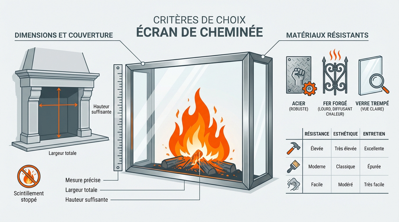 Critères de choix pour un écran de cheminée robuste et esthétique