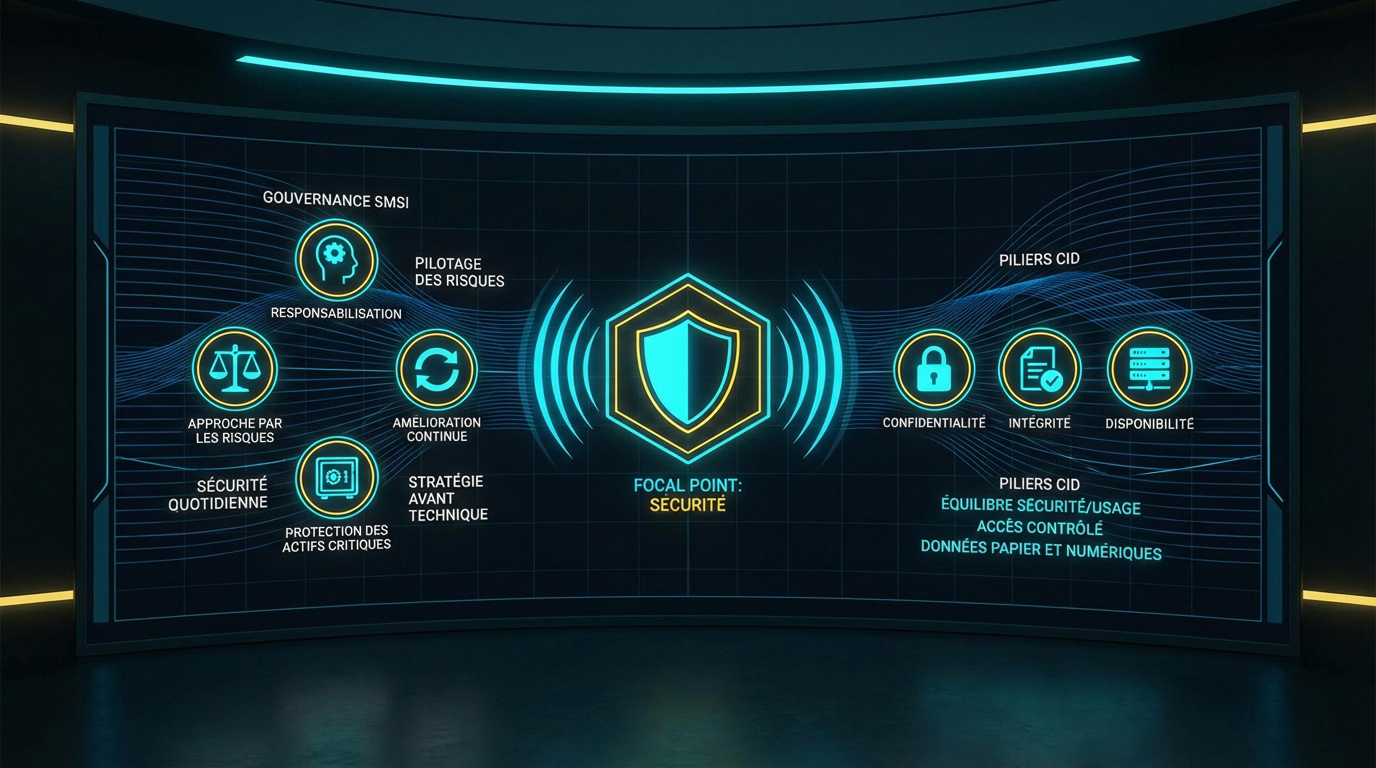 Centre de commandement de cybersécurité illustrant la protection des données ISO 27001