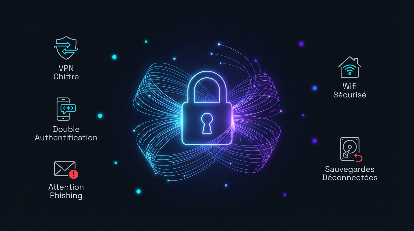 Illustration de la cybersécurité en contexte de télétravail