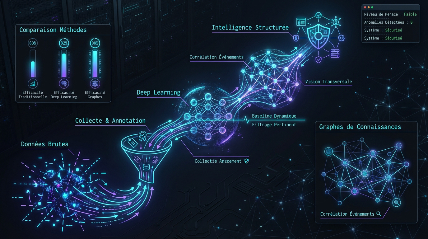 Schéma du cycle de vie de l'analyse de données pour la détection d'anomalies réseau