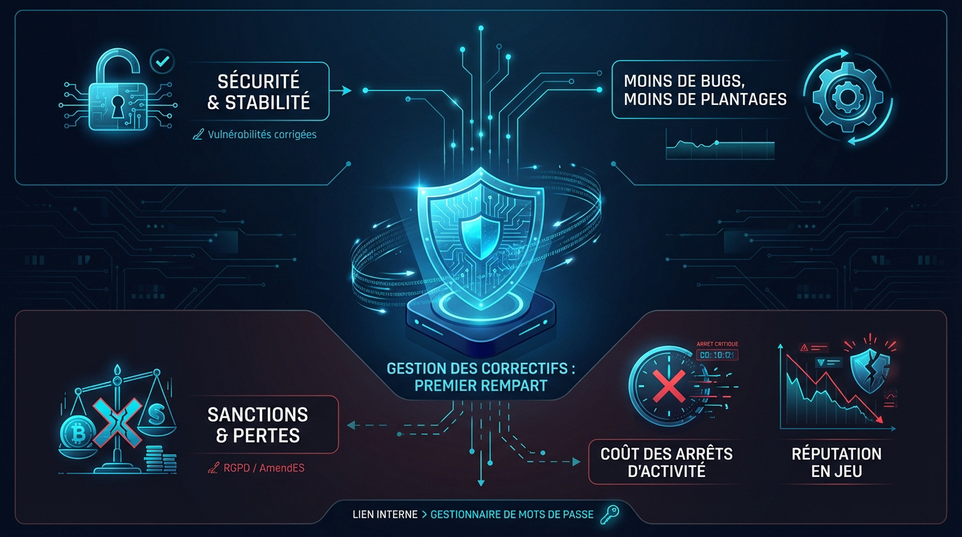 Schéma d'un processus de gestion des correctifs informatique sécurisé