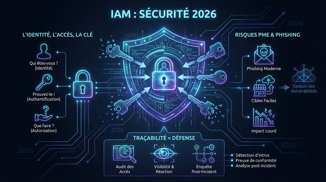 Schéma de la gestion des identités et des accès sécurisant une entreprise moderne