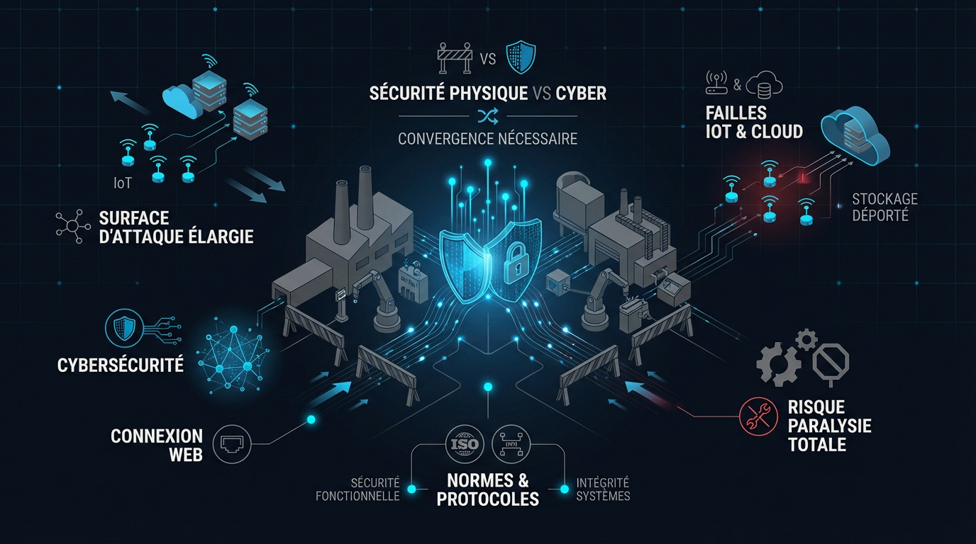Comparaison entre protection physique des machines et cybersécurité industrielle 4.0