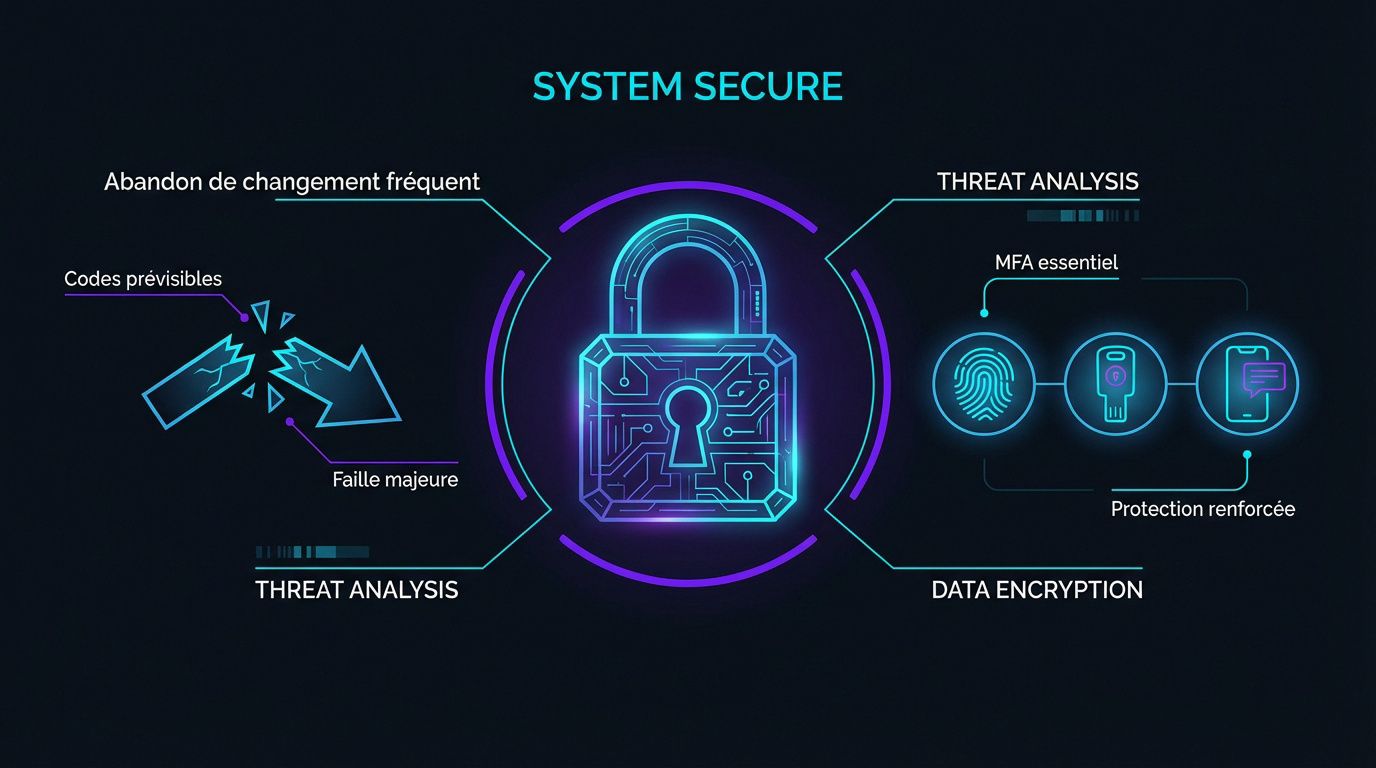 Interface de cybersécurité futuriste affichant des protocoles de protection de données