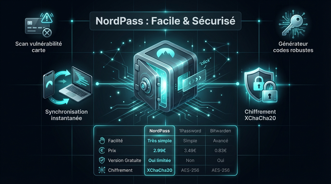 Interface intuitive et sécurisée du gestionnaire NordPass
