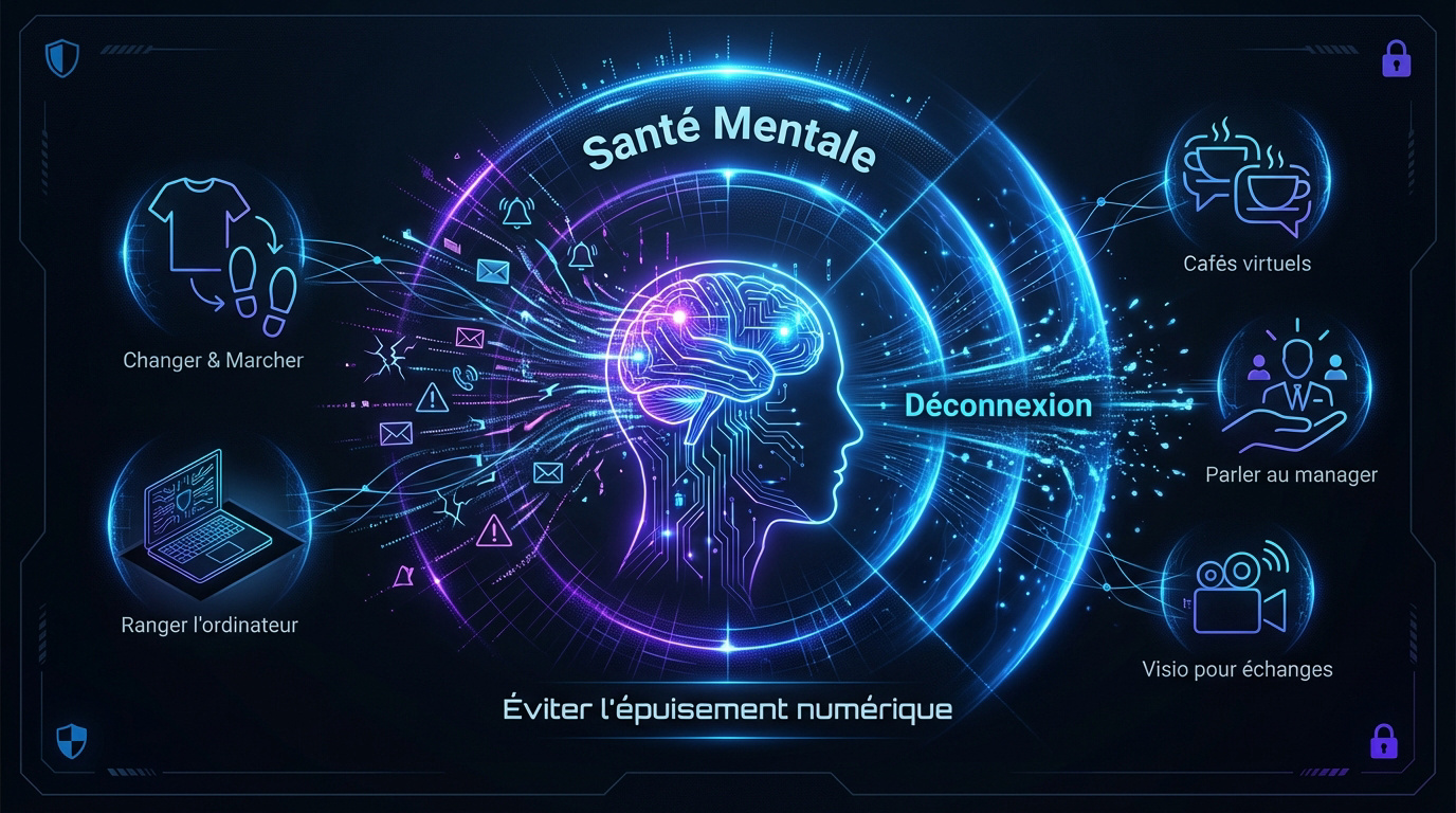 Femme sereine fermant son ordinateur portable pour marquer la fin de sa journée de télétravail