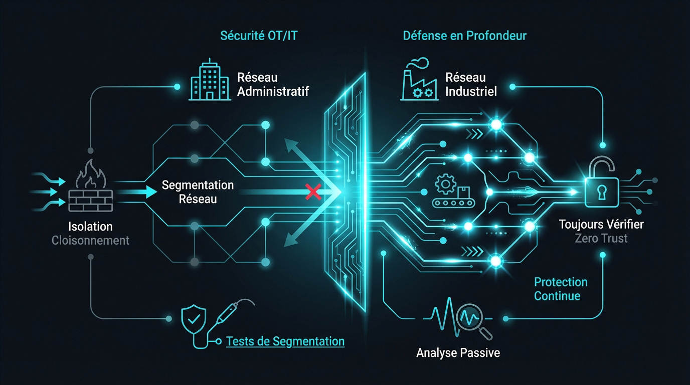 Schéma de segmentation réseau industriel et architecture Zero Trust pour la cybersécurité OT