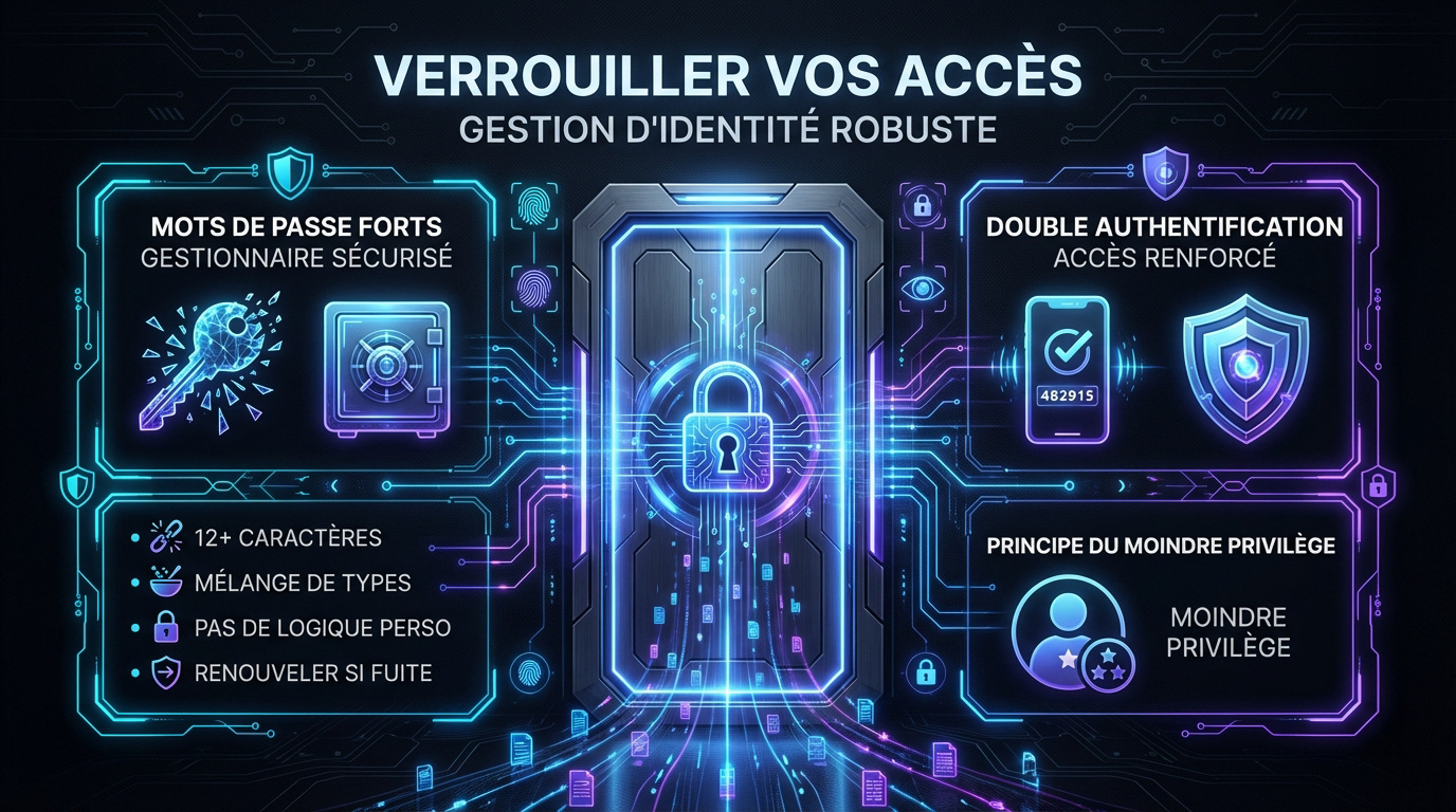 Illustration de la sécurité des accès avec cadenas et authentification numérique