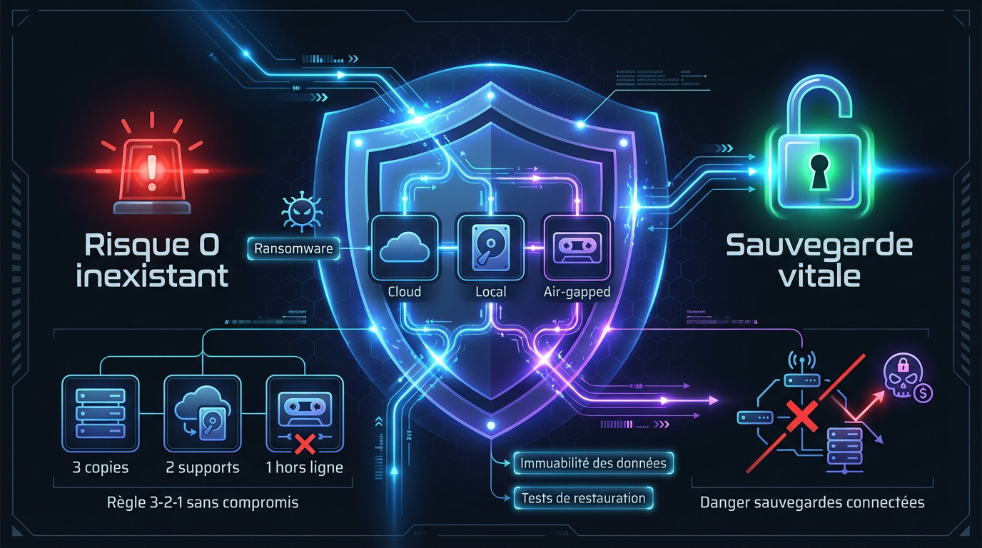 Schéma d'une stratégie de sauvegarde résiliente contre les ransomwares