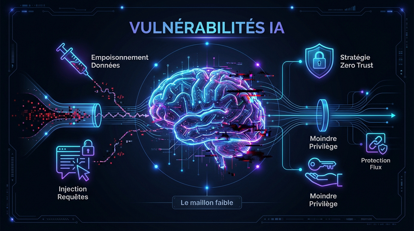 Schéma des vulnérabilités de l'intelligence artificielle et protection des données